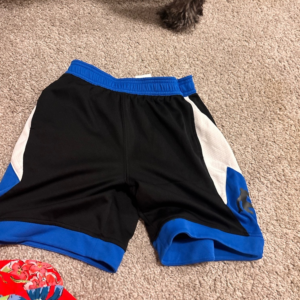 Boys Black & Blue Athletic Shorts